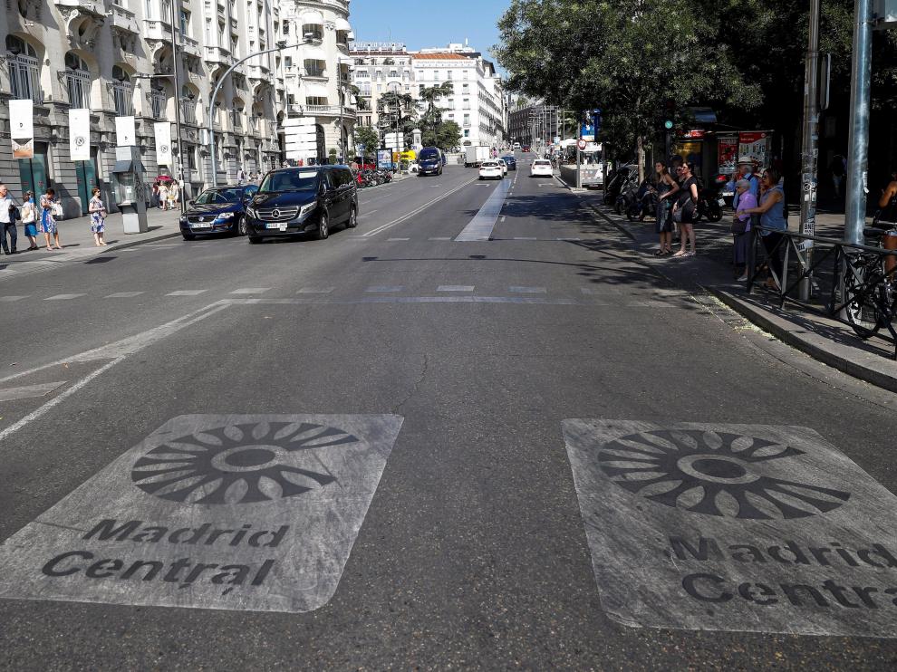 Entrada a Madrid Central por la carrera de San Jerónimo.