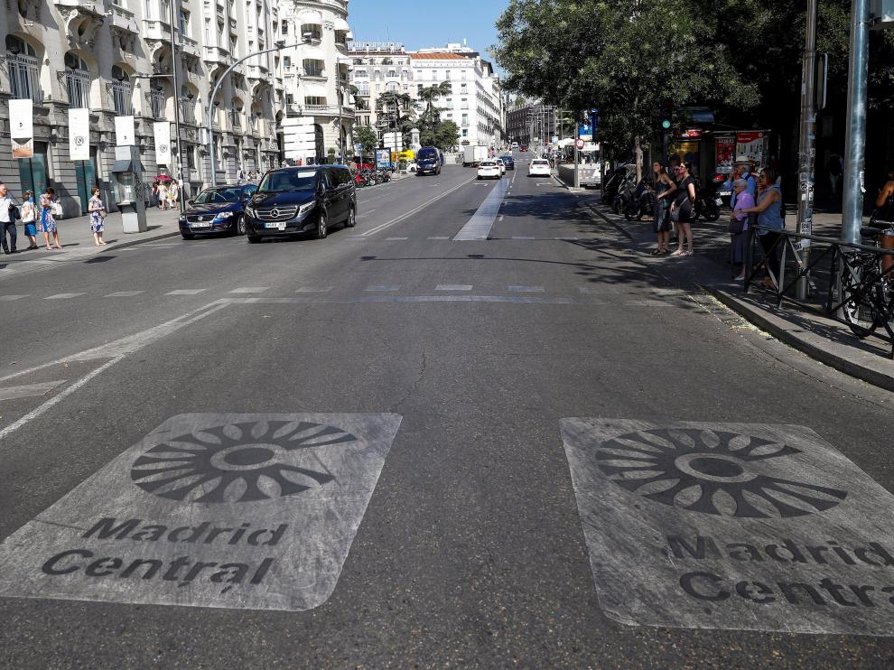 Entrada a Madrid Central por la carrera de San Jerónimo.
