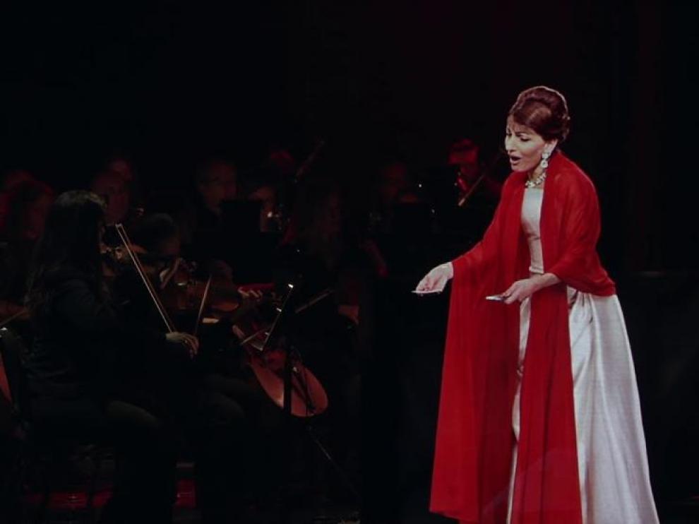 El holograma de Maria Callas, en un concierto de 2018.