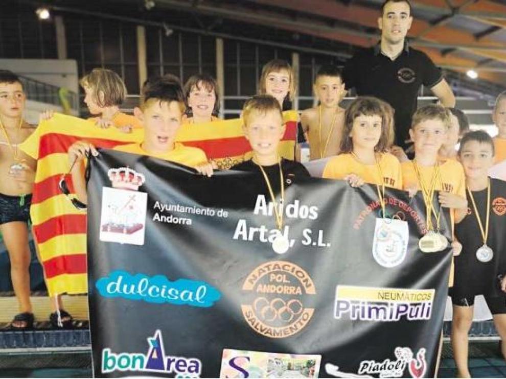 La representación del Polideportivo Andorra en el Nacional de salvamento y socorrismo de Valencia