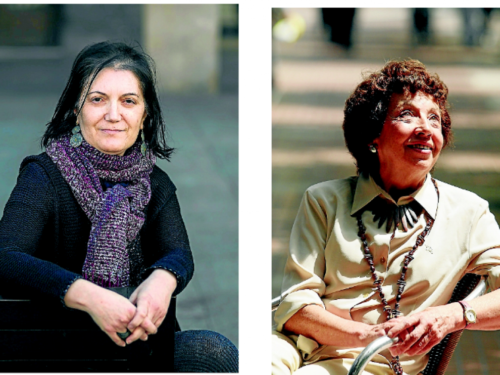 La poeta y filóloga María Pilar Benítez y la poeta y maestra Mariví Nicolás.
