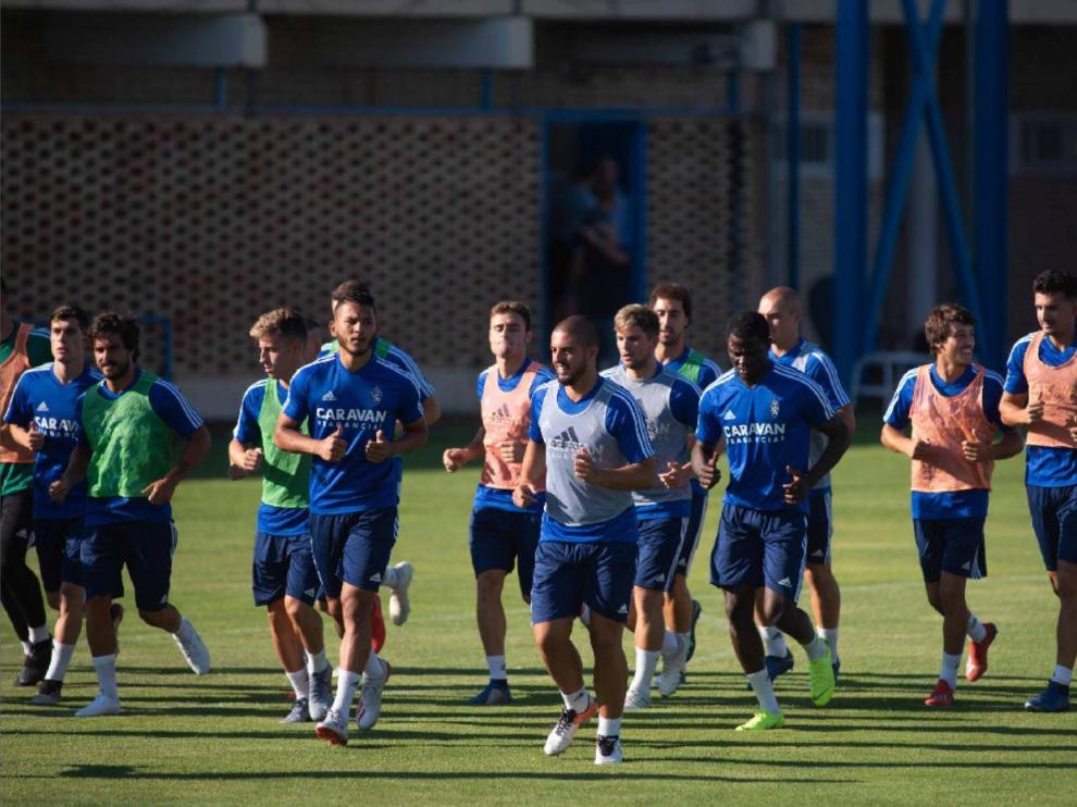 La plantilla del Real Zaragoza, de nuevo en marcha en la pretemporada 2018-19.
