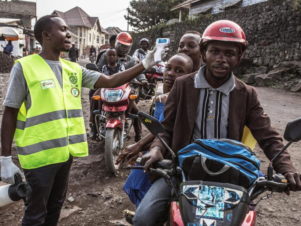 Controles sanitarios en Goma.