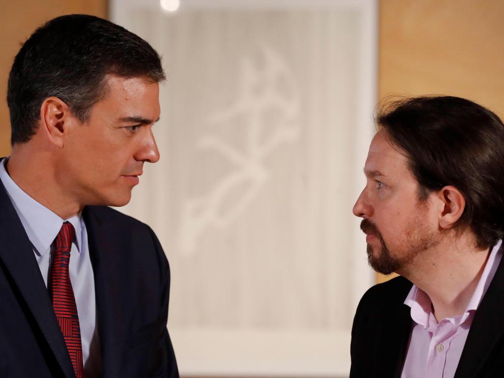 Pedro Sánchez con Pablo Iglesias