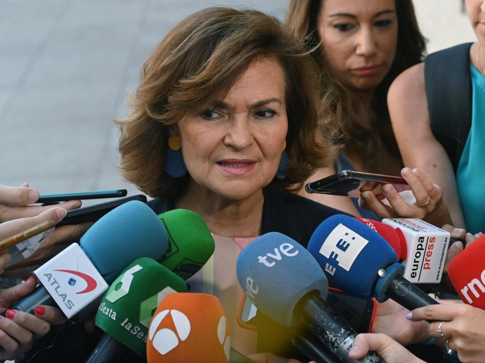 La vicepresidente del Gobierno en funciones, Carmen Calvo.