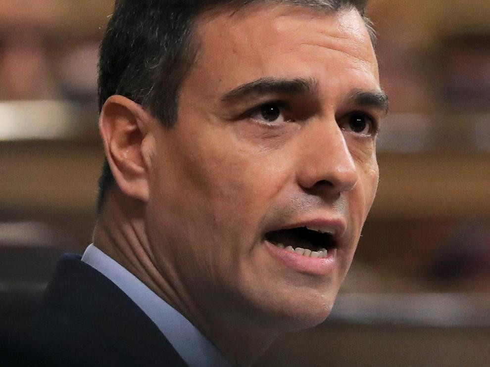 Pedro Sánchez, durante el debate de investidura.