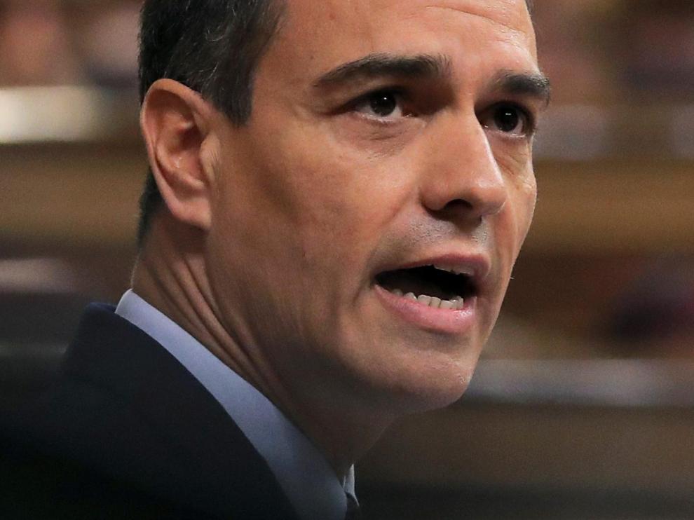 Pedro Sánchez, durante el debate de investidura.