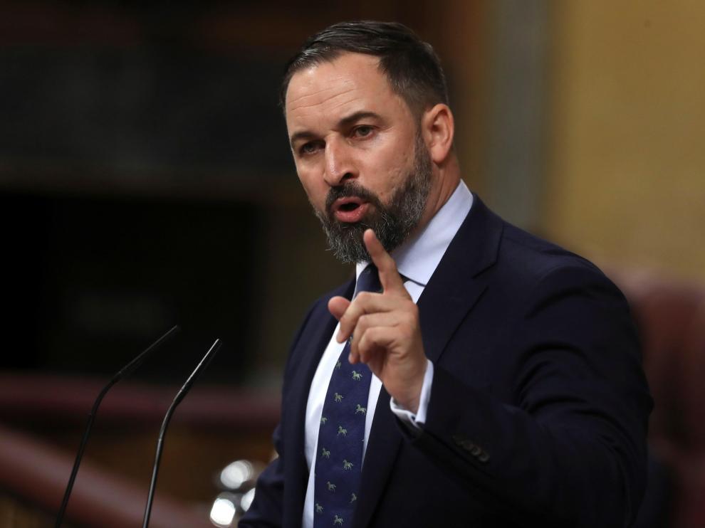 Santiago Abascal, en su intervención en la investidura.