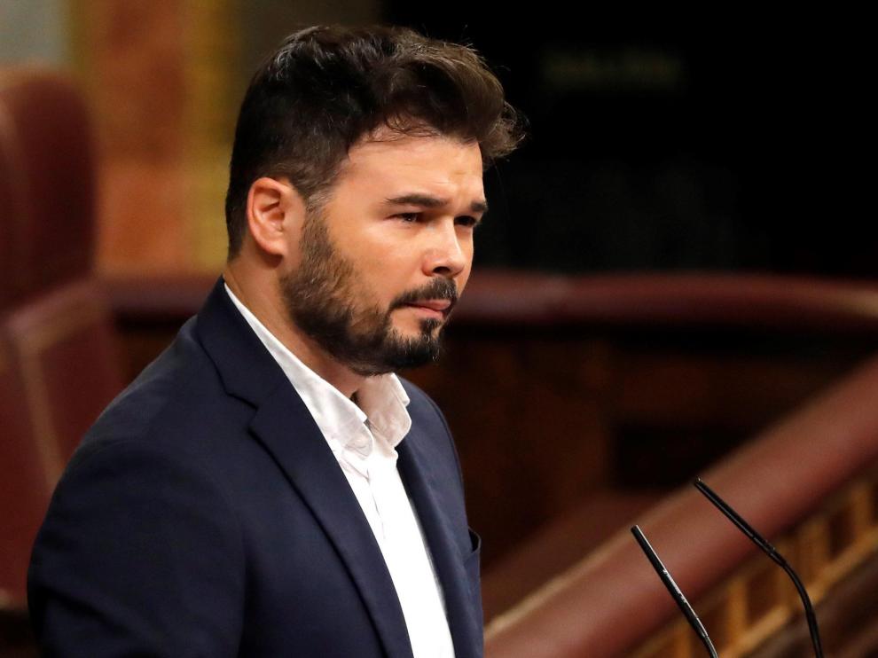 Gabriel Rufián en la tribuna del Congreso