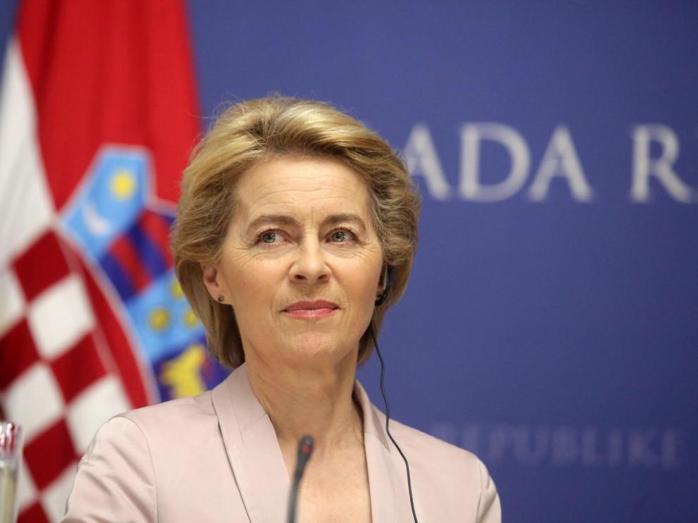 Zagreb (Croatia), 30/07/2019.- European Commission President Ursula von der Leyen looks on prior to her meeting with the Croatian prime minister during her official visit in Zagreb, Crotatia, 30 July 2019. (Croacia) EFE/EPA/ANTONIO BAT European Commission President Von der Leyen visits Croatia