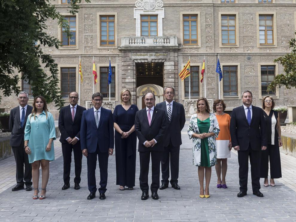 El nuevo Gabinete presidido por Javier Lambán.