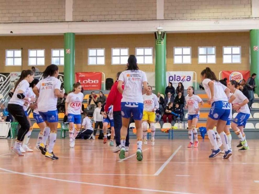 La plantilla del Sala Zaragoza, en un partido de la pasada temporada