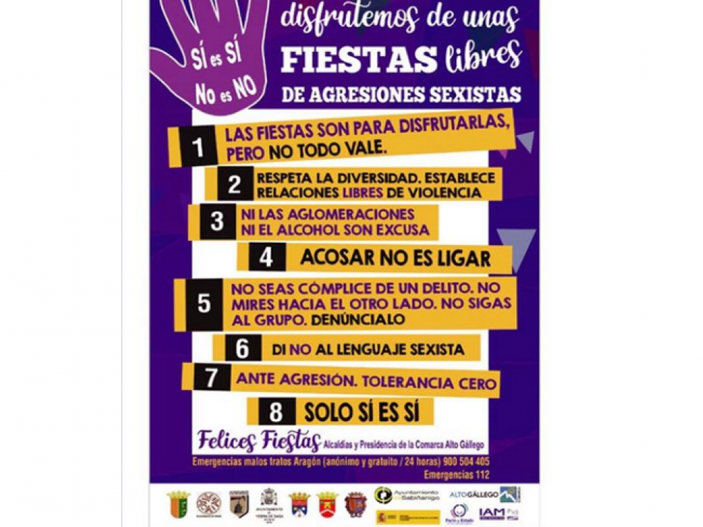 La comisión de fiestas de Biescas también aboga por unas fiestas libres de agresiones sexistas.