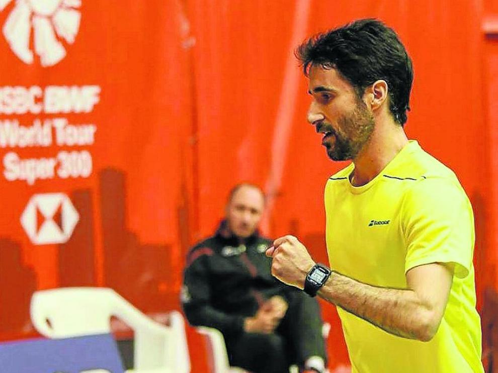 Pablo Abián celebra un punto en el pasado Barcelona Spain Masters