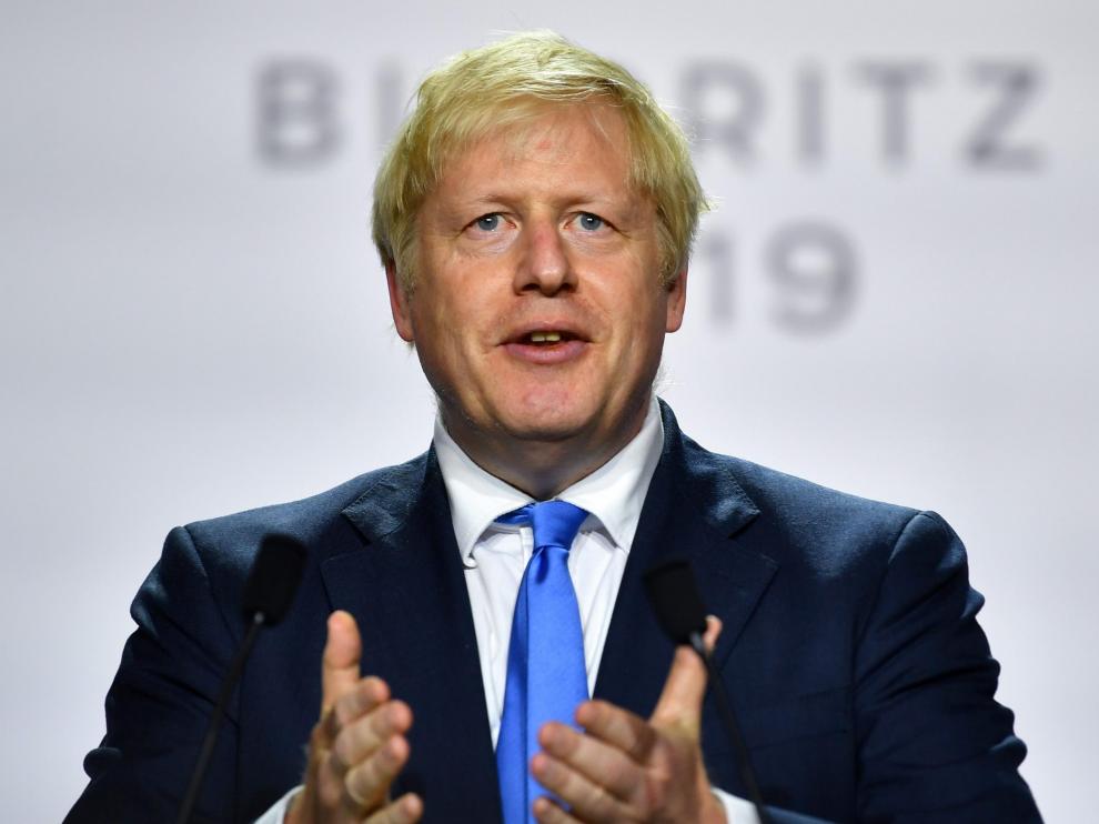 El primer ministro de Reino Unido, Boris Johnson, en la cumbre del G7 en Biarritz.