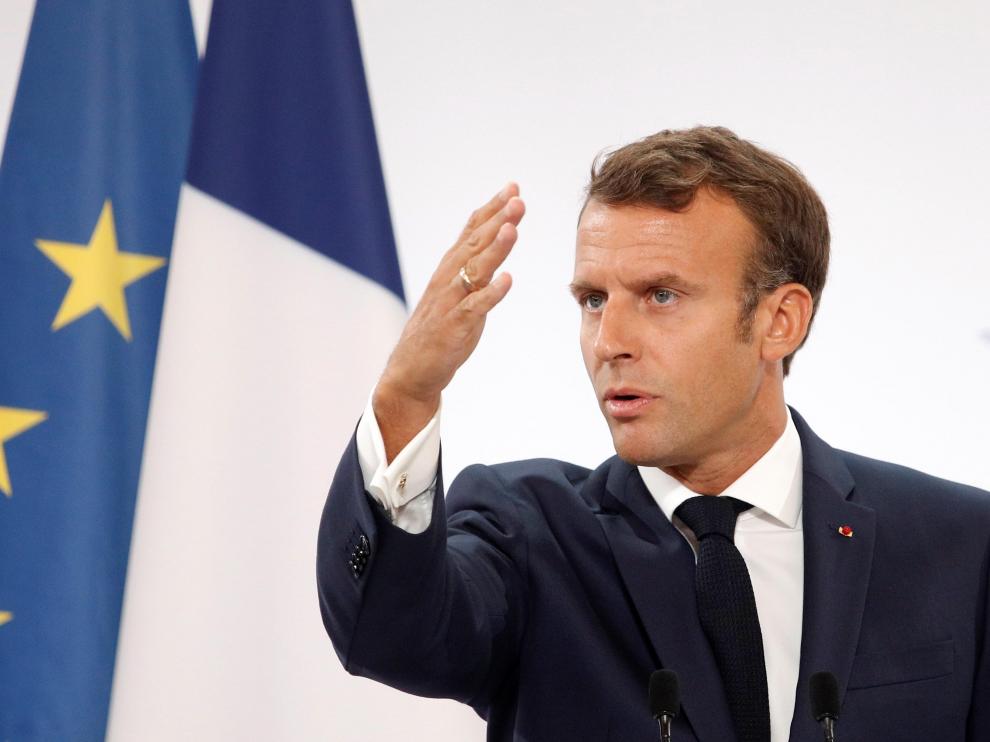 El presidente francés, Emmanuel Macron, este martes en el Palacio del Elíseo de París.
