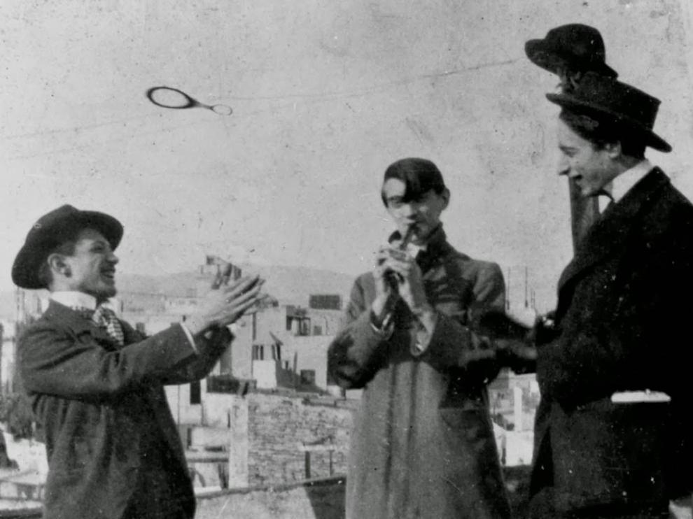 Ángel Fernández de Soto, Pablo Picasso y Carlos Casagemas, en 1900
