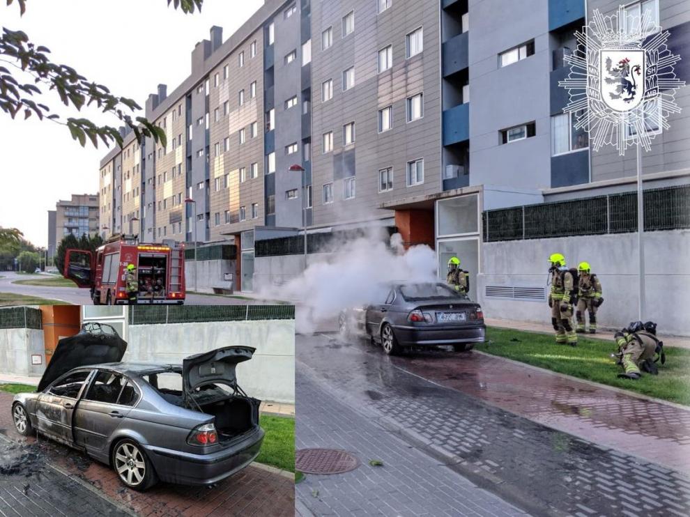 Coche quemado en Valdespartera
