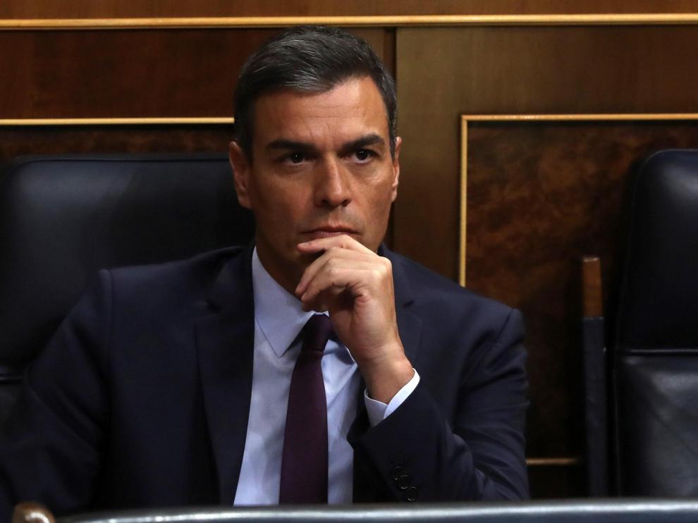 Pedro Sánchez, este jueves, en el Congreso.