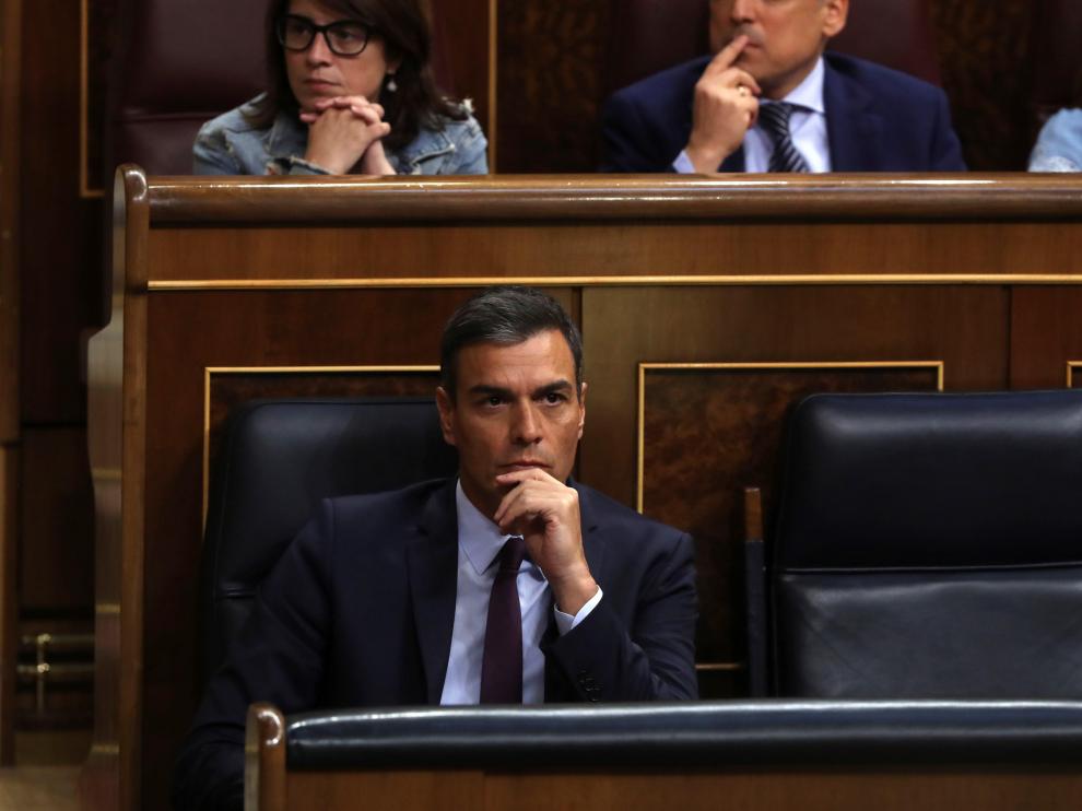 Pedro Sánchez, este jueves, en el Congreso.