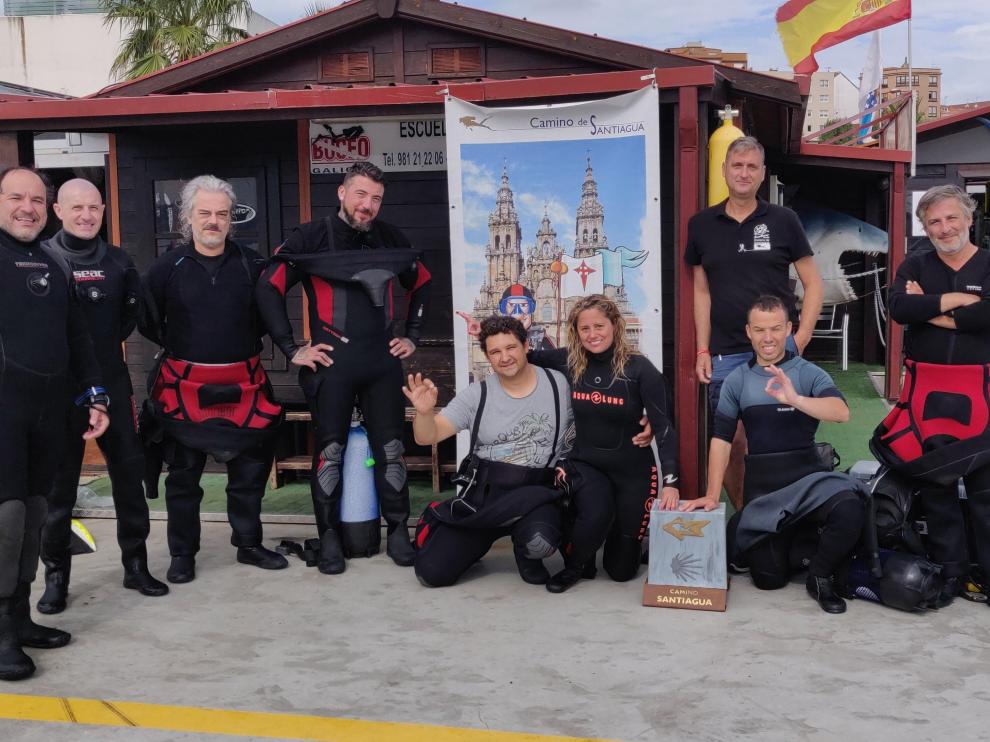 Buceadores de la iniciativa 'Camino de Santiagua'.