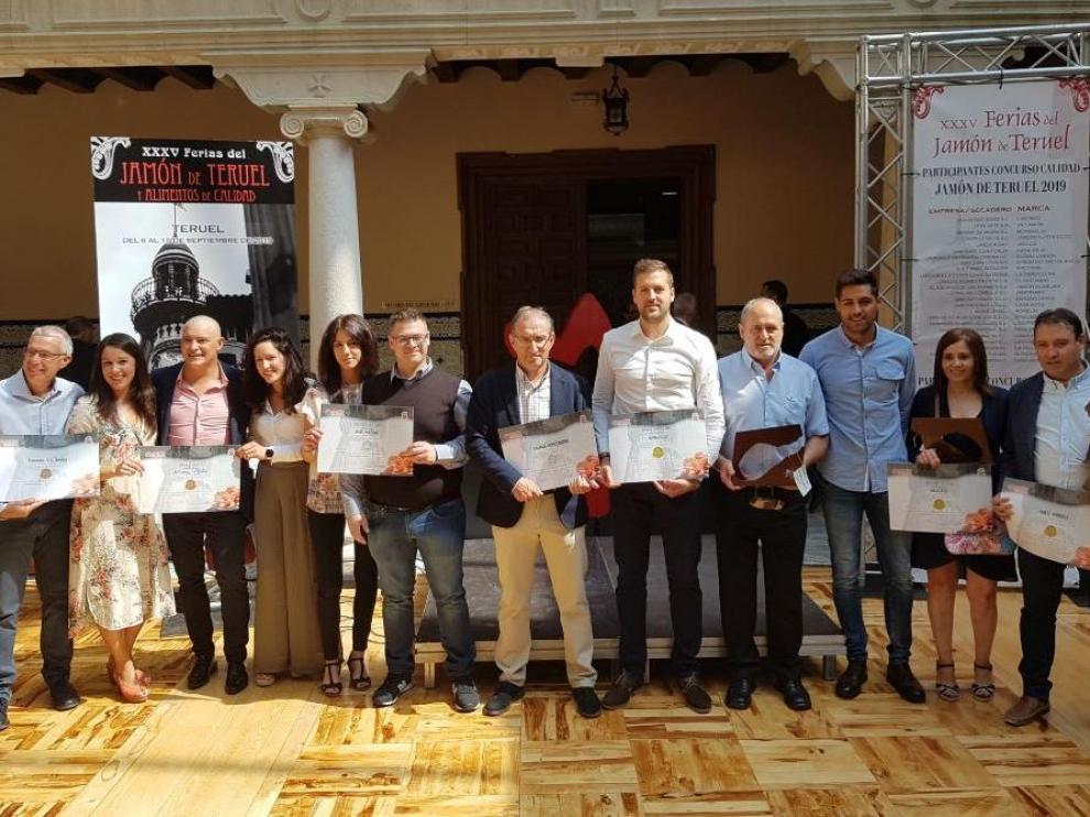 Imagen de los galardonados en las Ferias del Jamón