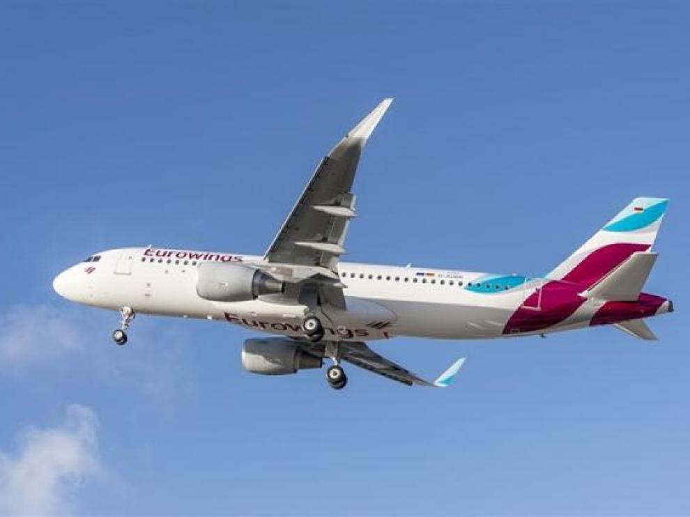 Un avión de la compañía de bajo coste alemana Eurowings.