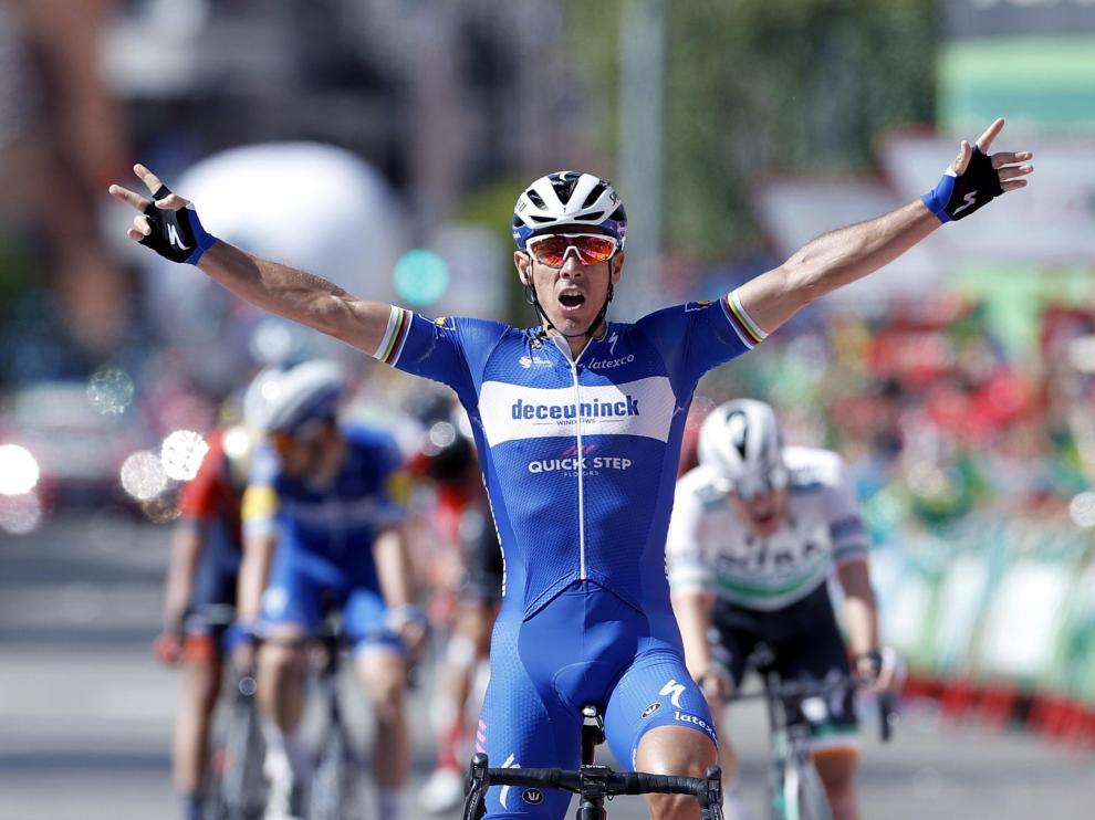 El belga Philippe Gilbert (Deceuninck Quick Step), ganador de la decimoséptima etapa de la Vuelta.