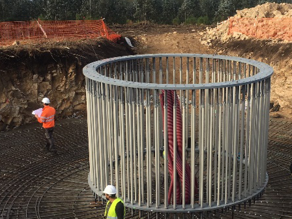 Cimentación de un parque eólico