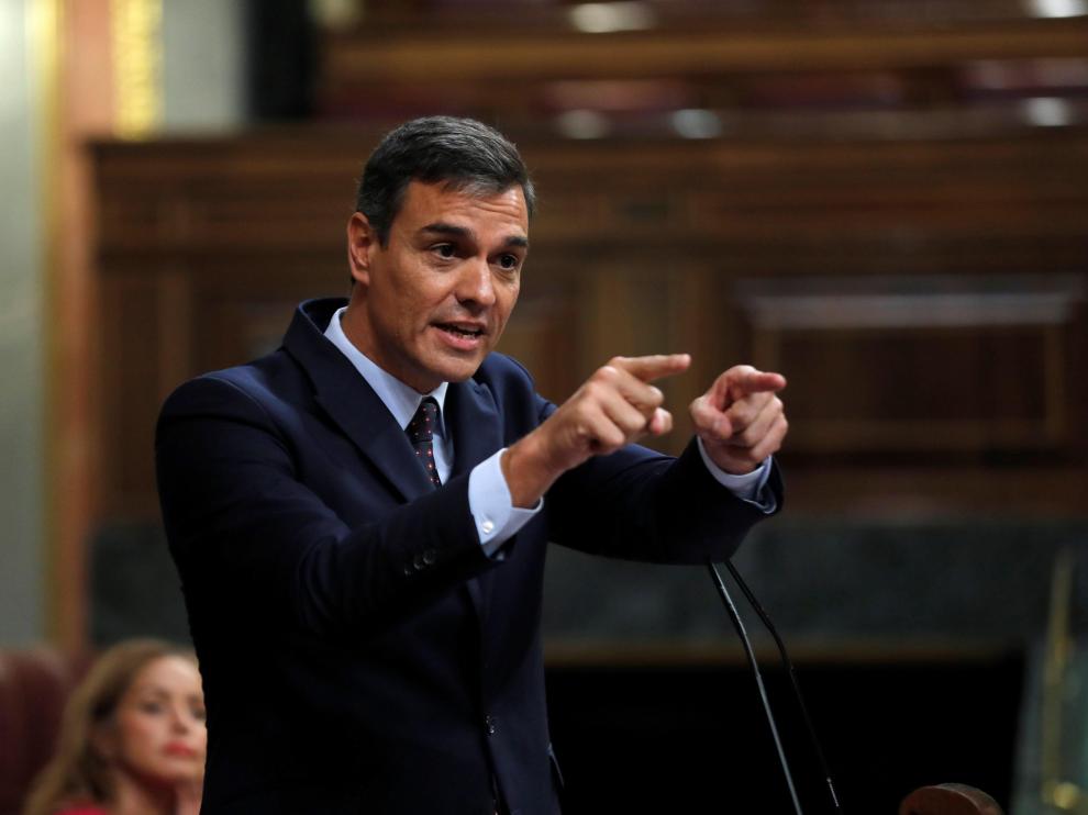 Pedro Sánchez, este miércoles en el Congreso de los Diputados.