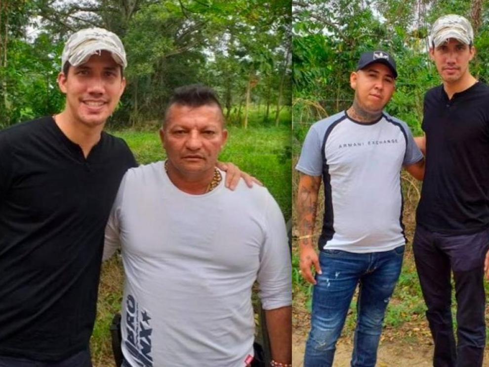 Imágenes de Juan Guaidó con miembros de la banda colombiana de narcotraficantes 'Los rastrojos'.