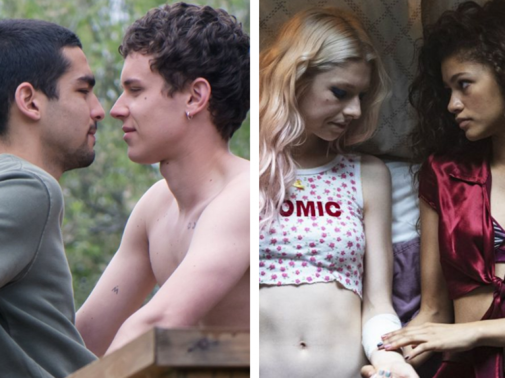 Dos escenas de 'Élite' y 'Euphoria'