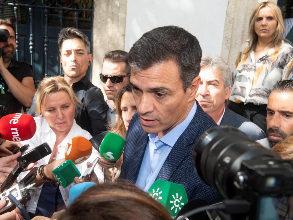 Pedro Sánchez, este lunes en Níjar (Almería).