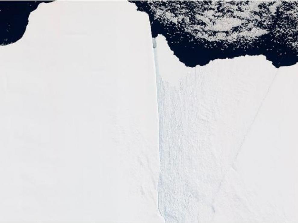 Una imagen del iceberg tomada por la NASA.