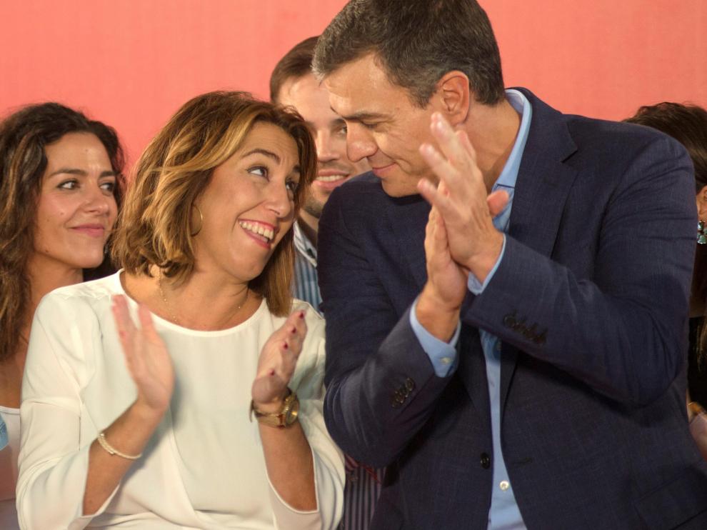 Pedro Sánchez, con Susana Díaz, este martes en un acto en Jaén.