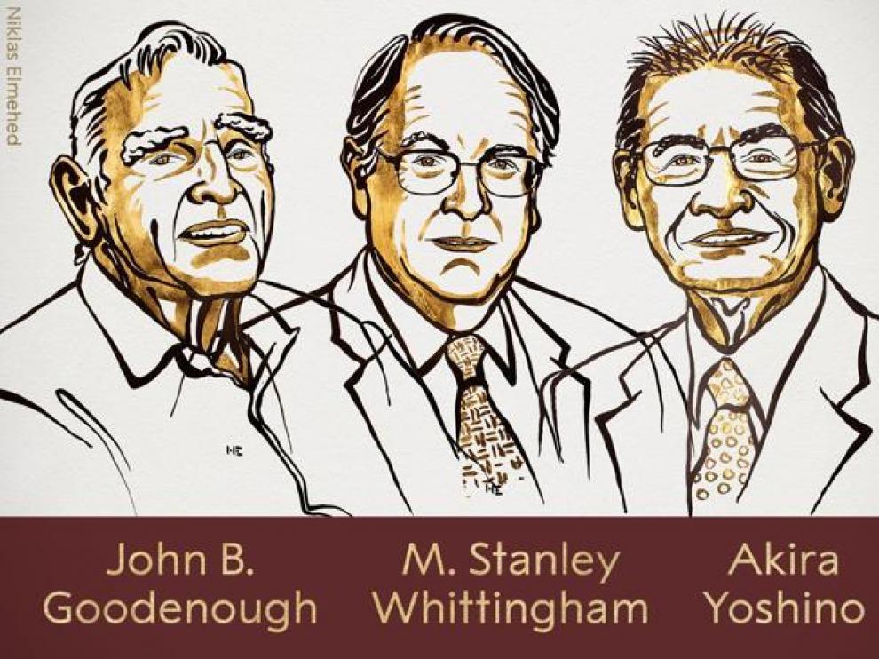 El alemán John B. Goodenough, el británico Stanley Whittingham y el japonés Akira Yoshino son los ganadores del Nobel de Química 2019 por el desarrollo de las baterías de ion-litio.