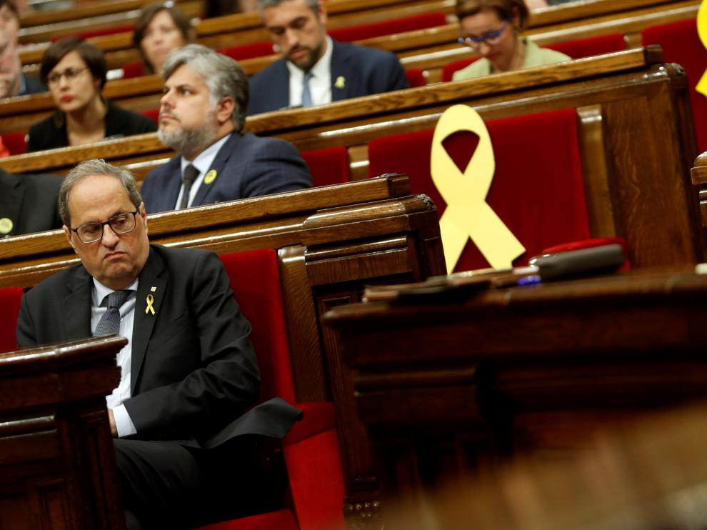 Quim Torra en la sesión de control del Govern.