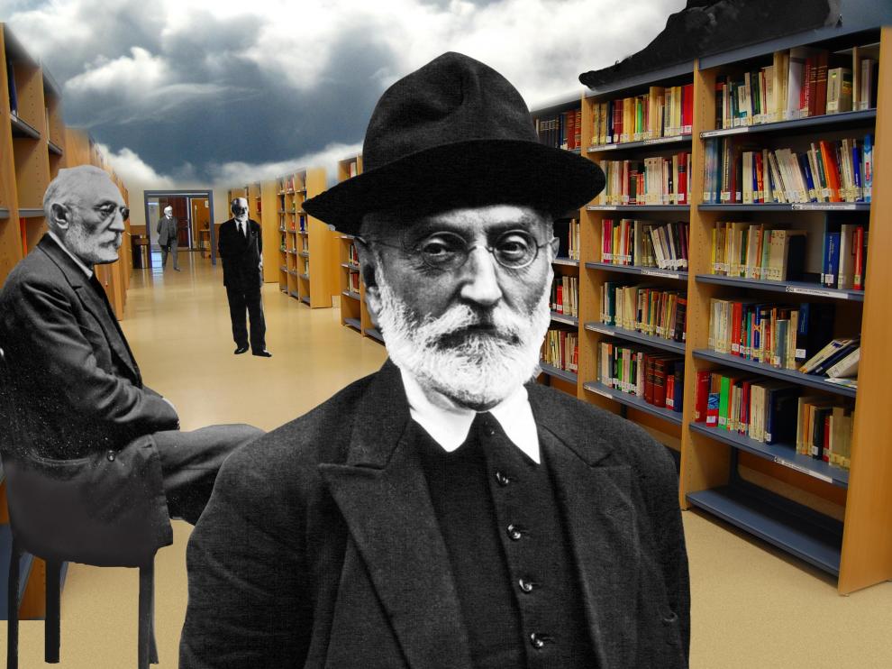 Cartel de la exposición bibliográfica sobre Miguel de Unamuno en el Campus de Huesca.