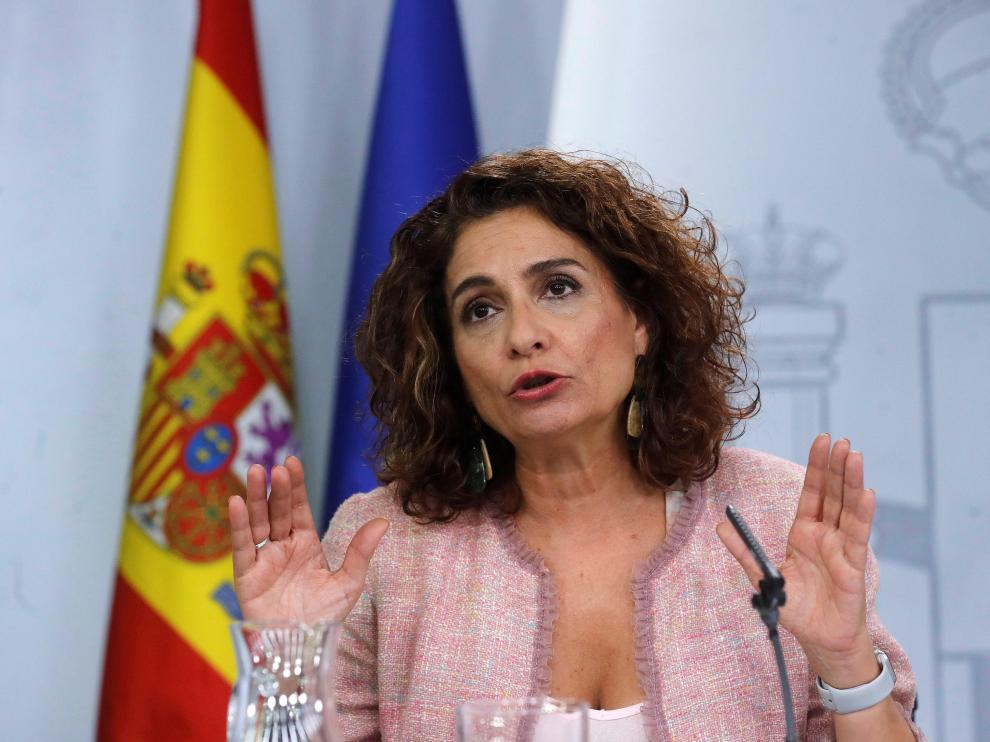 La ministra de Hacienda en funciones, María Jesús Montero, tras el Consejo de Ministros celebrado este viernes.