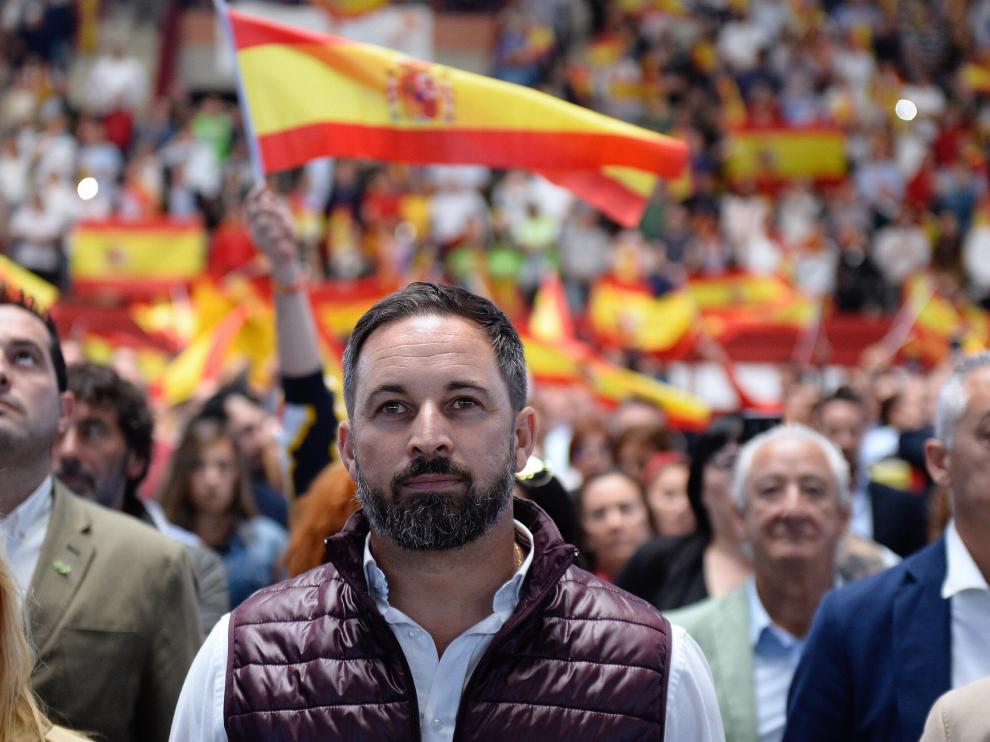 Santiago Abascal en un acto celebrado este domingo.