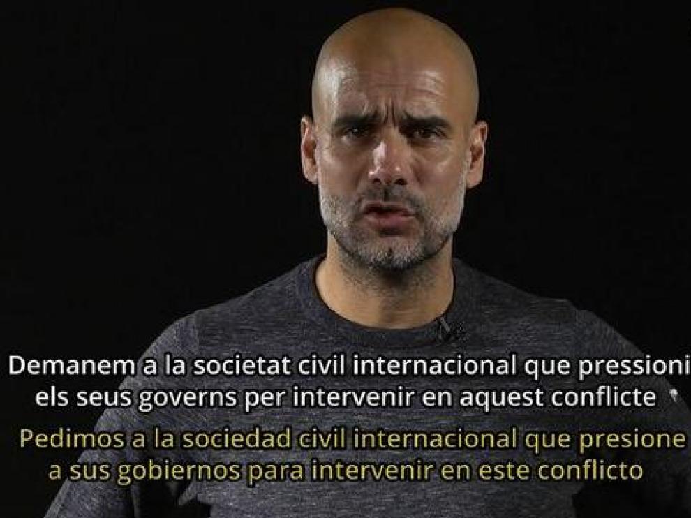 Fotograma del vídeo en el que aparece Pep Guardiola