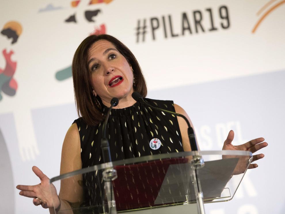 Sara Fernández, en la presentación de las Fiestas del Pilar.