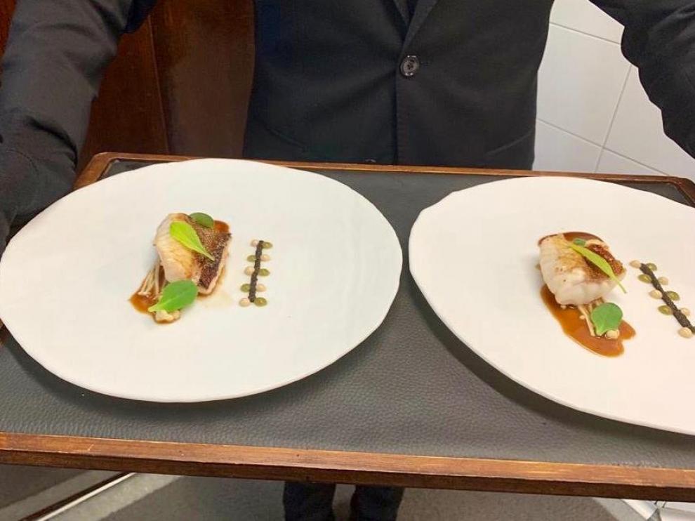 Una de las elaboraciones del Cancook Restaurant, premio al mejor restaurante de la Academia Aragonesa.