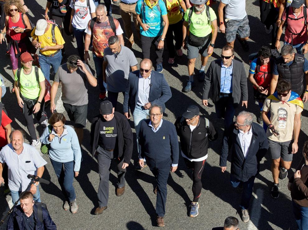 Torra en una de las marchas para protestar por la sentencia