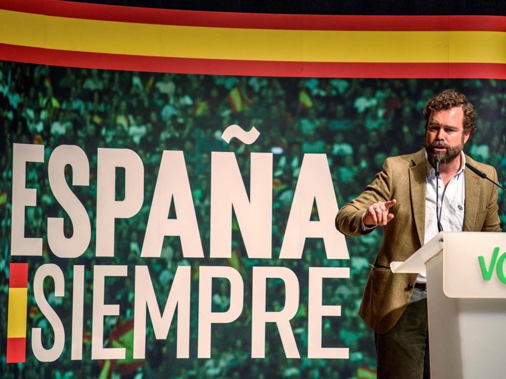 Iván Espinosa de los Monteros, en un acto de Vox el pasado domingo en Bilbao.