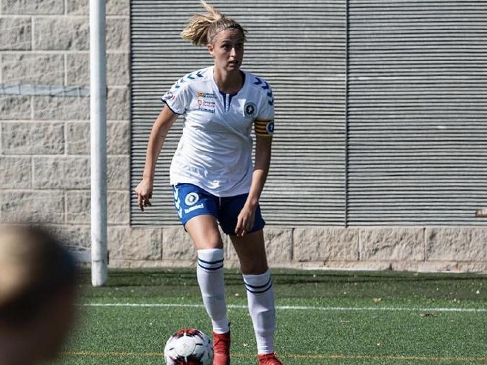 Teresa Rey durante uno de los últimos encuentros del Zaragoza Club de Fútbol Femenino.