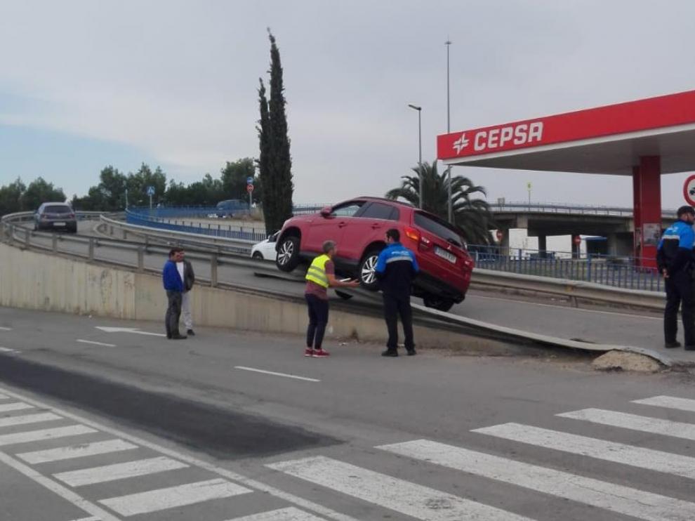Accidente a la altura del Alcampo de Utebo.