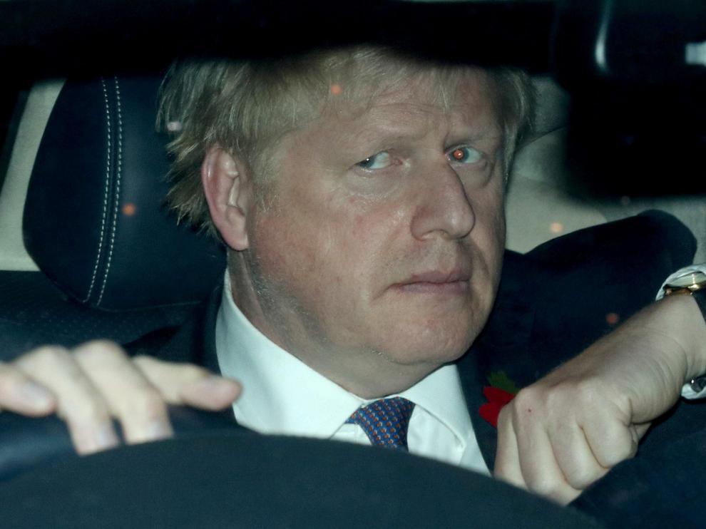 Boris Johnson, a su llegada al Parlamento británico.