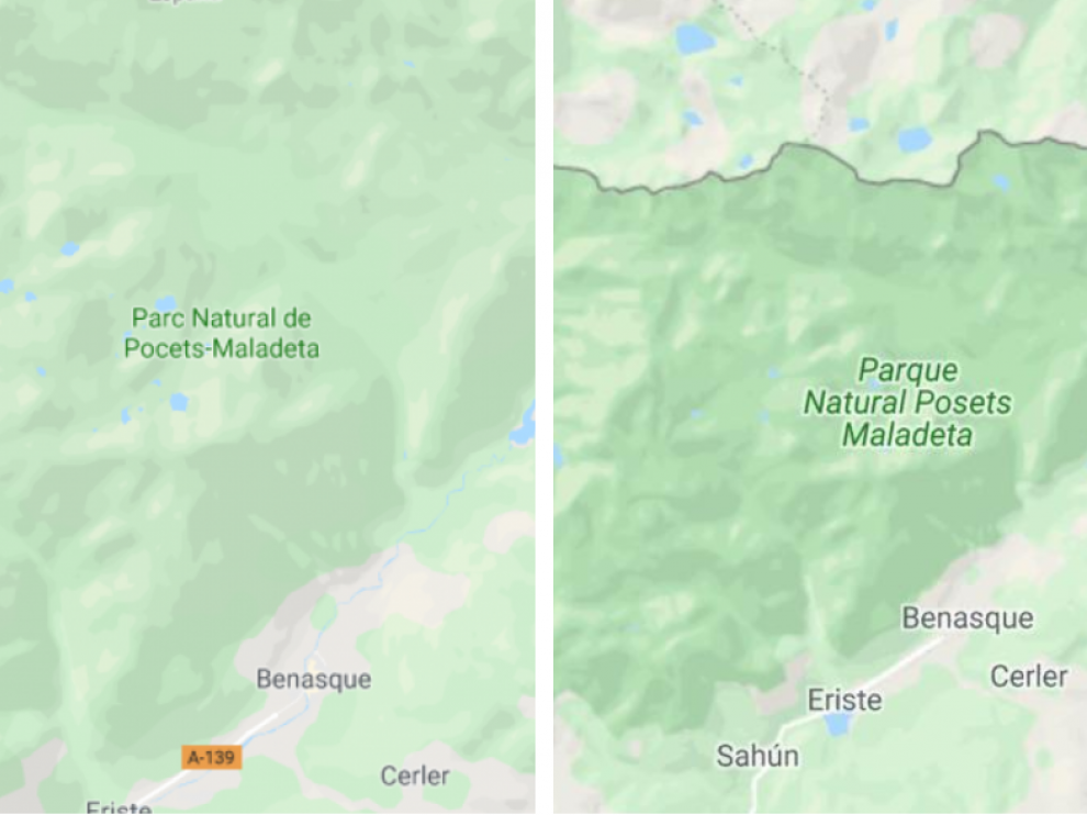 Imagen de Google Maps donde se aprecia el error y la corrección