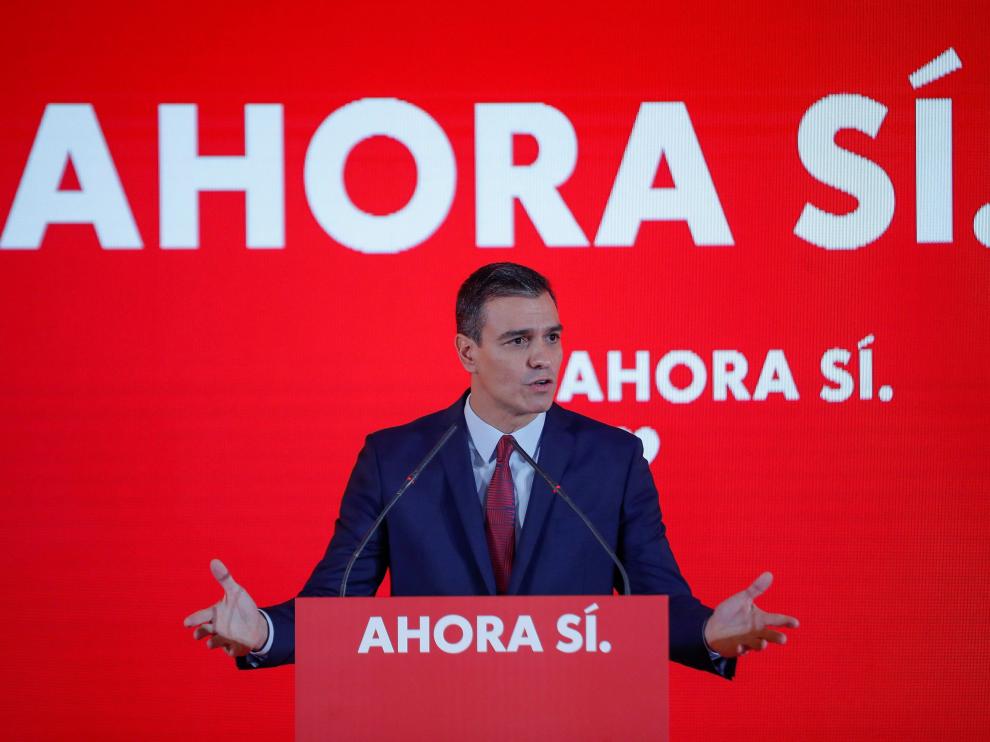 Sánchez, en la presentación de la campaña del PSOE para las elecciones del 10-N.